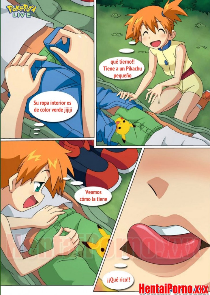 Misty le hace sexo oral a Ash en un campamento - Hentai Porno