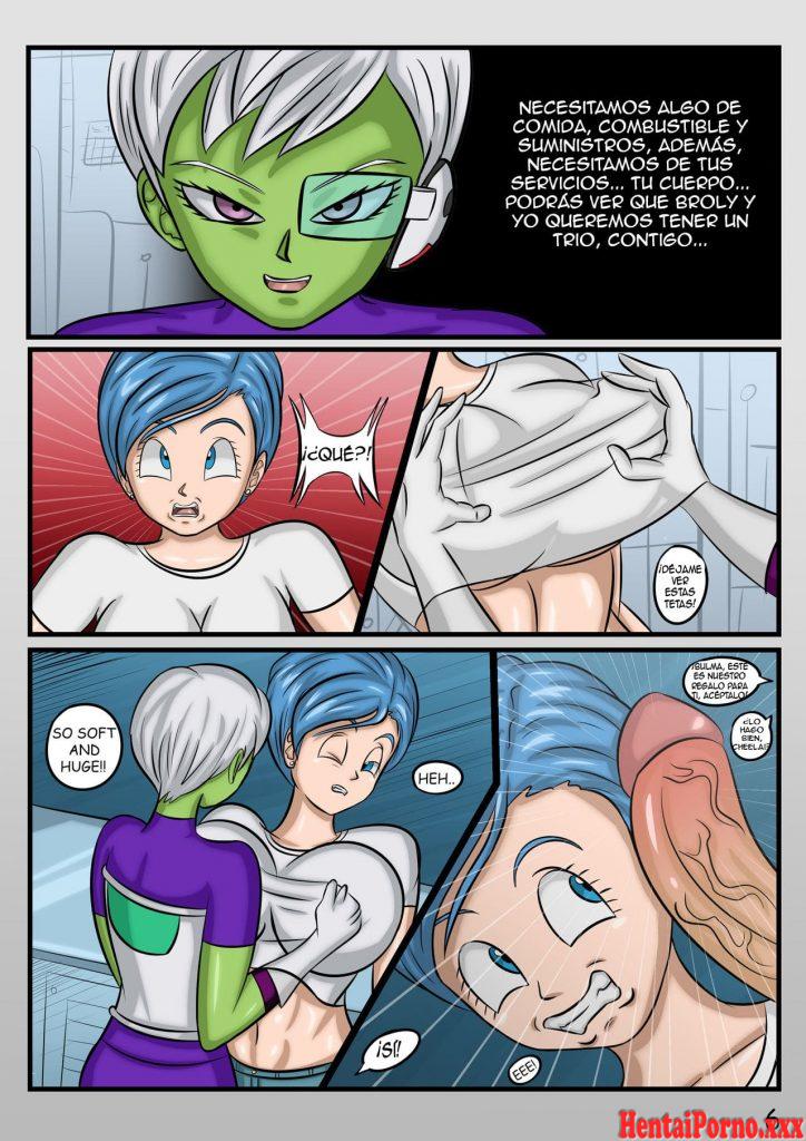 Trio sexual Bulma, Broly y Cheelai - Hentai Porno