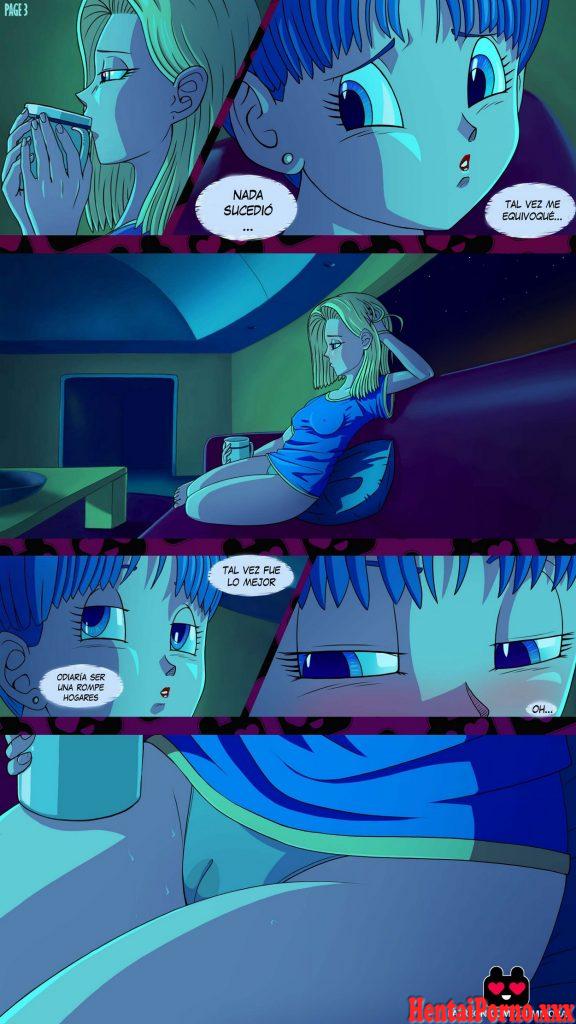 Noche de placer Bulma y Android 18 - Hentai Porno