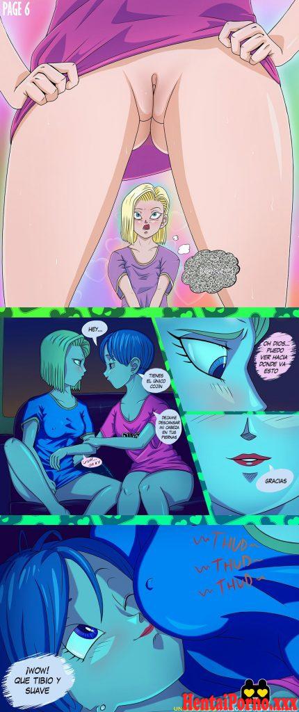 Noche de placer Bulma y Android 18 - Hentai Porno