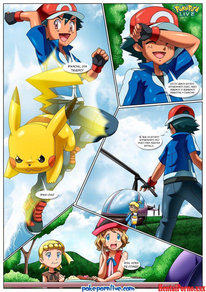Ash en trió sexual  con Serena y Bonnie- Pokemon - Hentai Porno