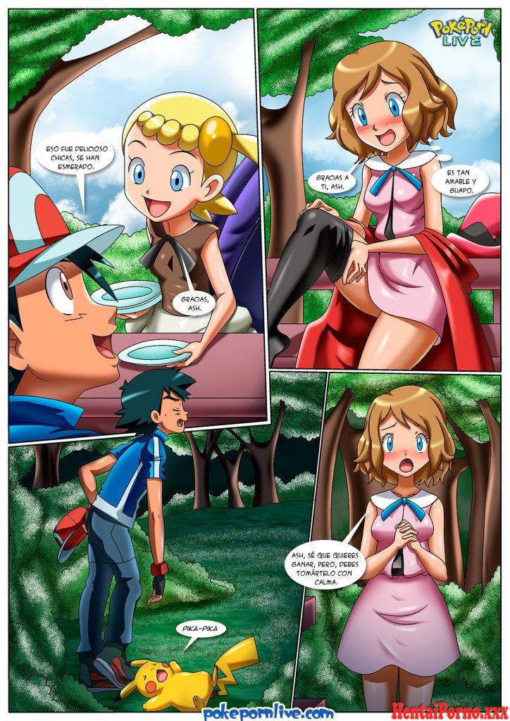 Ash en trió sexual  con Serena y Bonnie- Pokemon - Hentai Porno