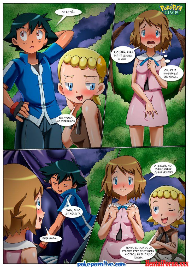 Ash en trió sexual  con Serena y Bonnie- Pokemon - Hentai Porno